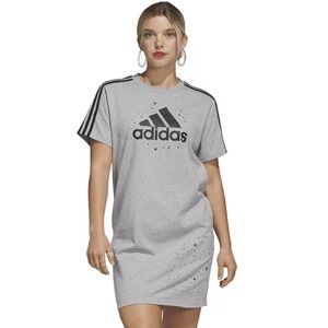 ✨ADIDAS Celestial T-Shirt Dress Relaxed Fit Oversized Gray Black Size XS Stars